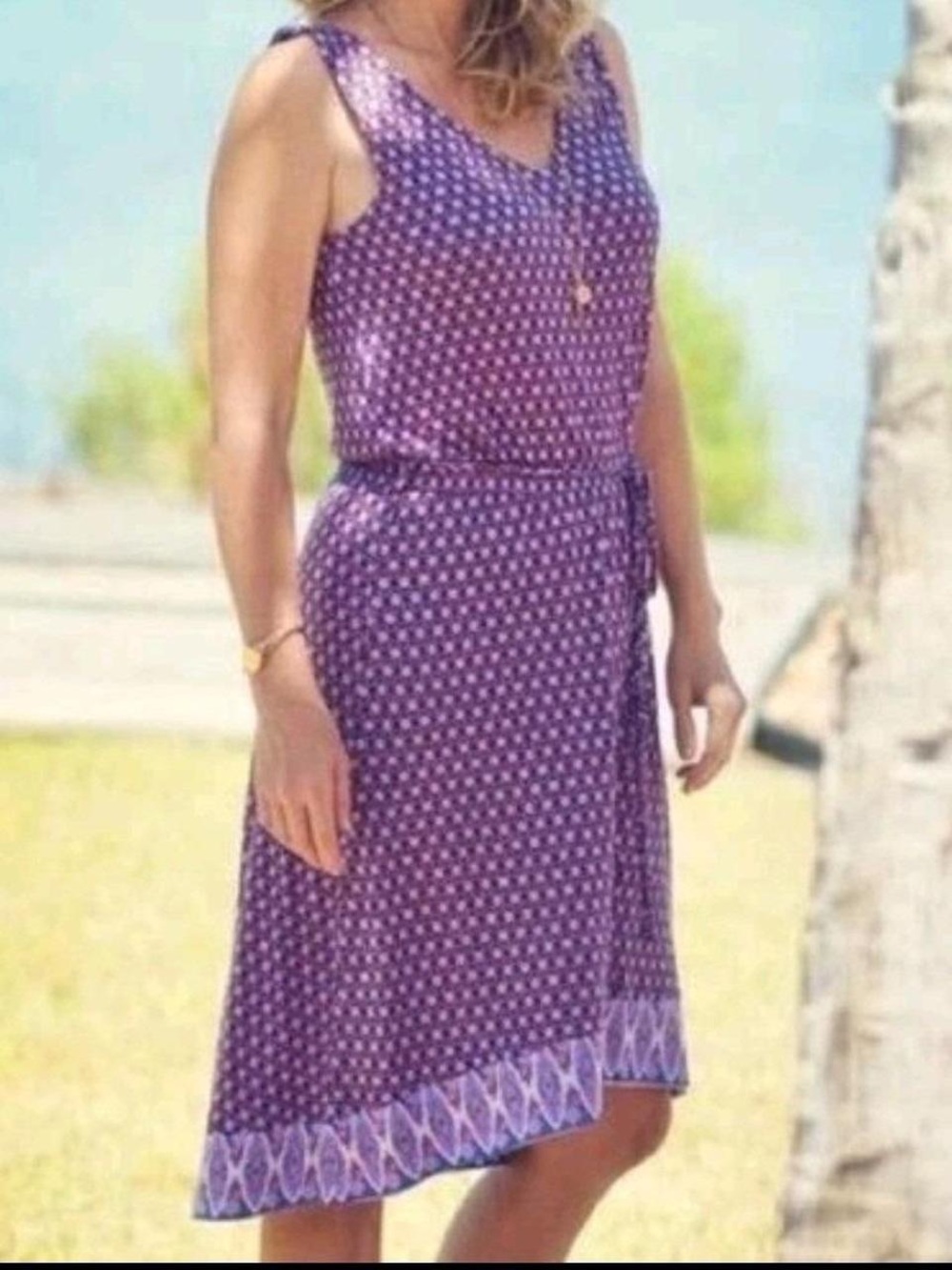 Matilda Jane Hello Lovely Summer Caravan Dress medium Boho Purple twist strap